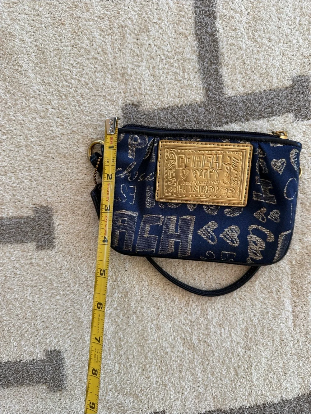 Navy Graffiti Wristlet poppy coach vintage y2k